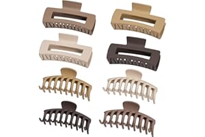 CAREHABI 8 Piezas de Pinzas Grandes Para el Pelo, Antideslizantes, Para Cabello Grueso, Accesorios Para Peinados Para Mujeres y Niñas Pinzas Para el Cabello Grandes de 10 cm / 11 cm