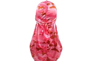 DINPREY Assorted Paisley Bandana Doo rag Cap Headwraps Men's Women's Silk Durag with Long Tail and Wide Straps for 360 Waves