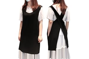 YushengTai Delantal De Estilo JaponéS, Delantal Sin Ataduras, Delantal De Tiras Cruzadas Con Bolsillos,Delantal De AlgodóN,Adecuado Para Cocina, ReposteríA, JardineríA, Pintura, CafeteríA,etc