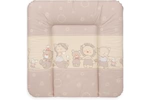 Ceba Baby® Wickelauflage - weiche Wickelunterlage - Baby Wickeltischauflage - 75x72 cm - Abwaschbar - OEKO-TEX® Standard 100 - Made in EU - Tierbabies Sterne - 75 x 72 cm