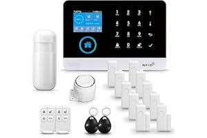 PGST Alarme Maison sans Fil WiFi, 17 Pièces GSM 4G Sécurité Système Cambrioleur 120DB,Kits pour la Maison,Compatible avec Alexa, Google Assistant(PG103-4G)