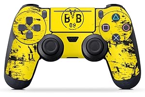 DeinDesign Skin kompatibel mit Sony Playstation 4 Slim Controller Folie Sticker Borussia Dortmund Offizielles Lizenzprodukt BVB