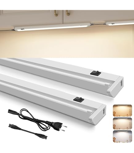 BAKAJI LED Unterbauleuchte Küche – 90 Cm, 15W, 1200 Lumen, Naturweiß 4000K, Schwenkbar, Für Schränke Und Möbel