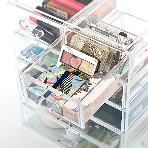 Acryl Makeup Box, EZOWare Acryl Makeup und Kosmetik Aufbewahrung / Organiser mit 5 Ebenen 7 Schubladen – Kristall - 5