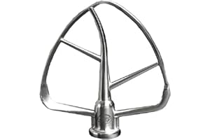 Kitty Professional Batteur plat en acier inoxydable « Taifun » pour robot de cuisine compatible avec les bols 4,3 L et 4,8 L KitchenAid, Résistant au lave-vaisselle