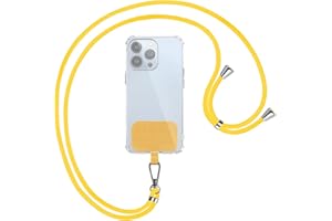 mtb more energy® Universal Handykette - Gelb/Silber - kompatibel mit vielen Handyhüllen - hochwertiges Band Seil Kordel zum Umhängen