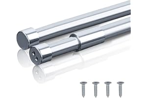 NICOLA Kleiderstange ausziehbar, Kleiderstange für Schlafzimmer, Edelstahl Kleiderstange für Kleidung mit Flanschfuß und Schrauben (42cm bis 72cm)