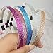 5Pcs Baby Infant Kids Girls Hairband Sparkly Glitter Hair Band Decoration Accessories with Teeth Shape for Shower Birthday Party Family Photo