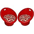 ANJWAR Tub Chairs/ARM Chairs/Chairs for Home, Living Room/Indoor and Outdoor Chairs with Complimentary Cushions Set of 02 (Standard, Red)