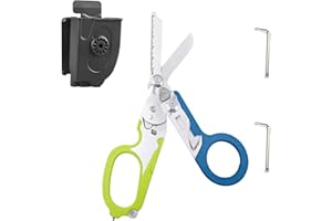 CALENXY Raptor Response Notfallschere, Rettungsschere mit 6 Praktischen, Trauma Schere Multitool, Faltbare Scherenzange mit Holster, Taktische Klappzang für Outdoor Camping Rettung Werkzeuge (Blau)