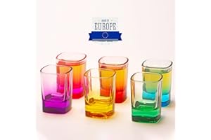 GOSOYO Set di 6 Bicchierini Liquore Colorati 52 ml/1,75oz, Bicchieri Amaro con Base Mini Pesante, Bicchieri Shot, Bicchieri Grappa, Bicchierini da Liquore per Whisky, Tequila, Vodka e Liquori
