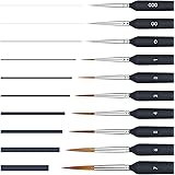 Set di Pennelli per Dipingere, 10 Pezzi Pennelli Acquerello, Pennello da Disegno Modellismo Miniature Artista per Pittura Ad 