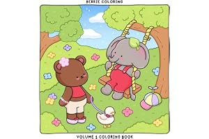 Berrie Coloring Volume 1: Cute and Cozy Coloring Book for Kids & Adults Featuring Easy to Color Animal Illustrations and Ador