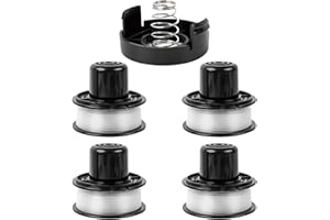 Viilich 4 bobine di filo compatibili con Black + Decker GL250 GL310 GL360 GL360SB, sostituisce la bobina A6226-XJ RS-136-BKP RS-136, con 1 coperchio albero 1 molla