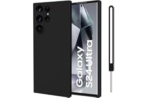 Qasyfanc Handyhülle für Samsung Galaxy S24 Ultra 5G Hülle, Soft TPU Silikon Case Ultra Dünn Microfiber Kameraschutz Rundumschutz Anti-Kratzer Hülle für Samsung Galaxy S24 Ultra (Schwarz)