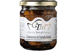 CENTRO TARTUFI MOLISE Tartufo - Carpaccio di Tartufo Nero 60 Gr - Fette Carpaccio di Pregiato Tartufo Nero "Tuber Aestivum" - 70% Tartufo Fresco e 29% Olio EVO - 100% Made in Italy, Eccellenza Culinaria Italiana