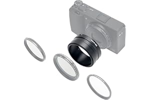 JJC Bague d'adaptation de Filtre en métal pour Appareil Photo RICOH GR IIIx GR IIIx HDF GR3x avec lentille de Conversion GT-2, Remplacement pour Adaptateur d'objectif RICOH GA-2