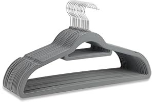 Scott 11 20-Pack Velvet Hangers for Clothes – Non-Slip Coat Hangers with Tie Organizer & 360° Hook – Strong, Space-Saving Wardrobe Organisers for Shirts, Coats, Dresses & Trousers