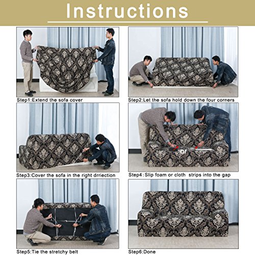 sourcingmap® L-FormSofabezug Möbelschutz Sofa-Abdeckung Schonbezug für 1 2 3 Sitzer - 7