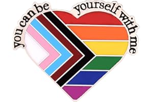 TIAMORPH You Can Be Yourself With Me Brooch,LGBT Pride Badge Pin Rainbow Brooch Gays Metal Novelty Pin Jewelry Lapel Pins for Backpacks Clothes Hat