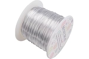 BENECREAT 22 Gauge 850FT Aluminum Wire Anodized Jewelry Craft Making Beading Floral Colored Aluminum Craft Wire - Silver