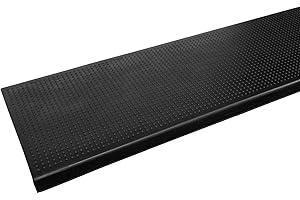 ANRO - Tappetini per gradini in gomma antiscivolo per esterni, tappetini per scale in gomma, colore nero, dimensioni 75 x 25 x 3 cm