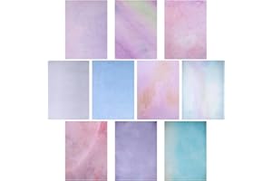 DONINDIS 100 Blatt DIN A4 Aquarell-Briefpapier mit 10 Motiven, beidseitig bedruckt, Druckerpapier