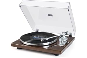 SeeYing Plattenspieler mit Riemenantrieb Bluetooth Vinyl-Schallplattenspieler 33 oder 45 U/min mit Phono Vorverstärker Magnetkartusche und Gegengewicht Drahtlose Ausgangskonnektivität