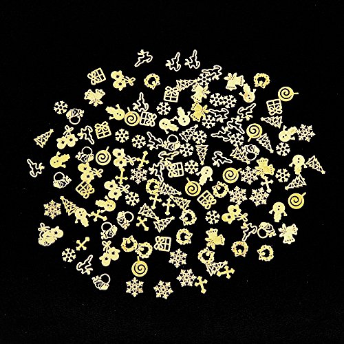 MAKARTT®12 Shapes Christmas Gift Nail Sticker Snowflake Santa Tree Nail Art DIY Metallic Nail Art Decorations