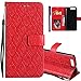 Produktbild COTDINFOR Huawei Honor 9 Protective Standing Hülle Elegant PU Tasche Leder Flip Schutzhülle Cover im Bookstyle Kartenfächer Magnet Etui Schale für Huawei Honor 9 Red Rattan KT.