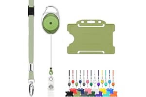 LANYARDS TOMORROW.CO.UK Wysuwana smycz i uchwyt na identyfikator, potrójne opakowanie od LanyardsTomorrow - zestaw zawiera pojedynczą zwykłą smycz, wysuwany karabińczyk, klips kołowrotka Yoyo i sztywny uchwyt na dowód