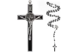 WANDIC 1 st 19 cm svart krucifix kors 1 st korshalsband, kristet vägghängande kors med Jesus religiöst kors dekor katlisk gåv