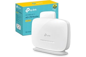 TP-Link TL-MR105 Routeur 4G LTE WiFi N300Mbps, 4G CAT4 Vitesse Jusqu'à 150Mbps, Antennes Internes, Box 4G SIM, Modem 4G, 2 Ports Ethernet, 2 Interfaces d'Antenne SMA-F, Compatible Tout Opérateur