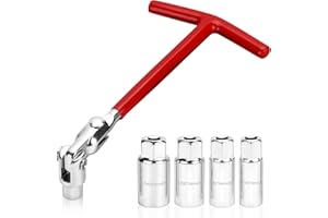 IIRC Zündkerzenschlüssel Set, 14mm, 16 mm, 18 mm, 21 mm Zündkerzenschlüssel, Universal T-Griff Zündkerzenschlüsselsatz für Auto und Motorrad