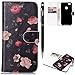 Produktbild Huawei P10 Lite Handyhülle,P10 Lite Hülle,WIWJ PU Cover Case Leder Flip Wallet Schutzhülle Stoßfest Bumper mit Kartenhalter Klappständer Magnetic Case Hülle Premium Schutzhülle Case[Gemalt zwei-in-one Kann Getrennt Werden Leder Case] Kreative Muster Design Bookstyle Tasche Flip Brieftasche Case Hülle für Huawei P10 Lite+1x Touch Stylus Pen-Kleine Blumen