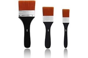 NCOALE Pinselset Acrylfarben, 3 Stück Pinsel für Acrylpinsel Flachpinsel Tools Set, Künstler Qualität Flache Borsten Nylon Pinsel Premium Lasurpinsel zum Ölmalerei und Malerei (20/40/70mm)