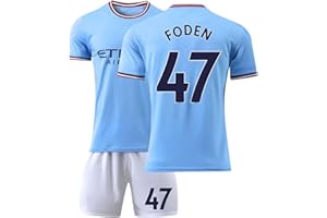 Resplend 2023/2024 Maglie da Calcio Manchester Cities Home Team, Calcio T-Shirt con Calzini Shorts per Bambini Adulto Pantaloncini Sportiva Uomo Bambino,Haaland Maglia da Calcio per Bambini Adulti