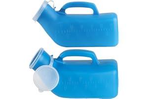 HUANGXINYU 2 Pcs Urine Bottles Male Urinal Bottles for Men, Urinal Pee Bottle for Mens Urine Bottles Spill Proof, 1200ml Portable Urinals for Men with Lid, Plastic Urine Bottle for Men Camping Travel