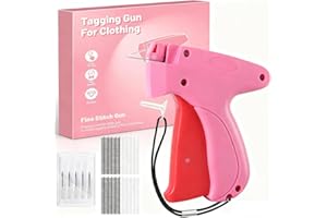 LGQHCE Stitching Gun for Clothes, Retail Tagging Gun for Clothing, Quick Clothing Fixer,for Tagging/Sewing/Hemming/Stitching Fixing, Includes 5 Fine Needles,2000 Fasteners (Pink Red)