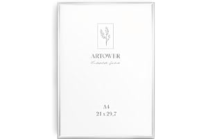 Artower® Srebrna, metalowa, cienka ramka na zdjęcia, DIN A4, 21 x 29,7 cm, ramka na plakat, duża kolaż, metalowa ramka na zdjęcia 21 x 30 cm, aluminiowa wąska ramka na zdjęcia, srebrna ramka na