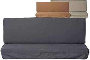 ‎BEO Beo Hollywoodschaukel Auflage | Made in EU | Atmungsaktive Hollywoodschaukel Auflage 180 x 55 cm | 2X Wasserabweisende Sitzpolster Hollywoodschaukel | Sitzauflage Hollywoodschaukel in Anthrazit