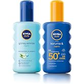Nivea Sun G&uuml;neş Sonrası Nem Spreyi 200 Ml ve NIVEA Sun SPF 50+ Koruma &amp; Nem G&uuml;neş Spreyi, Suya Dayanıklı Nemlendirici G&uuml;neş K