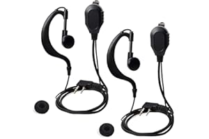 HYSHIKRA Walkie Talkie en Forma de G con micrófono G para Auriculares Compatible con Baofeng UV-5R BF-888S Kenwood Two Way Radio (2 Unidades)