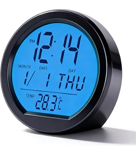 Orologio Digitale Per Auto Con Termometro: Mini Display LCD Con Retroilluminazione LED, Facile Da Installare