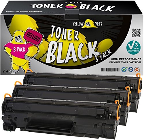 Yellow Yeti CE285A 85A  1600 p  ginas  3x T  ner compatible para HP LaserJet Pro P1102 P1102w P1100 M1130 M1210 M1212nf MFP M1213nf MFP M1217nfw MFP M1132 MFP M1134 MFP M1136 MFP P1101 P1103 P1104 P1104w P1106 P1108  3 a  os de garant  a 