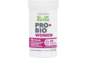 NATURE'S PLUS NaturesPlus GI NUTRA Pro Bio Women - 18 Science Backed Strains for Women Flora with Cranberries and Prebiotics - One a Day, Vegetarian, Gluten Free - 30 Capsules