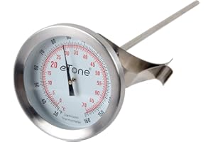 ETONE Darkroom Dial Thermometer Stainless steel with Wall Clip Battery-Free Film Processing Equipment