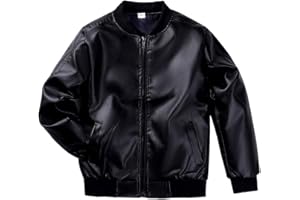LAUSONS Blouson garcon simili cuir automne biker veste bombers en cuir pour enfant