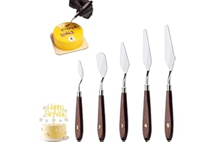 MANQYI 5 Pezzi Set di Spatole Tavolozza Angolata, Spatola per Decorazioni Torte, Tavolozze per Spalmare Torte, Raschietto per Decorazioni per Torte, Pasticceria Accessori Spatola per Stucco, Cottura