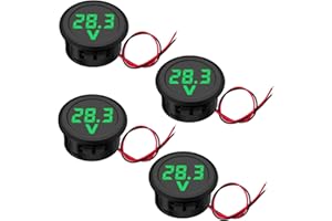HOEMBPN 4 Stücke 12V DC Voltmeter Wasserdichtes Digitalanzeige Voltmeter Grün LED Anzeige Spannungsmesser für Auto Motorrad SUV ATV Marine